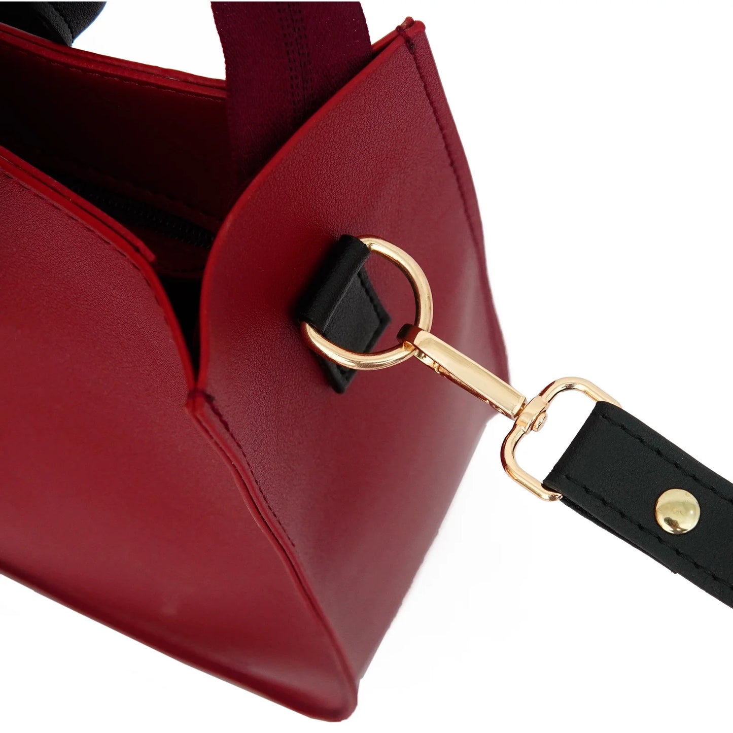 Ring Bucket Bag Maroon