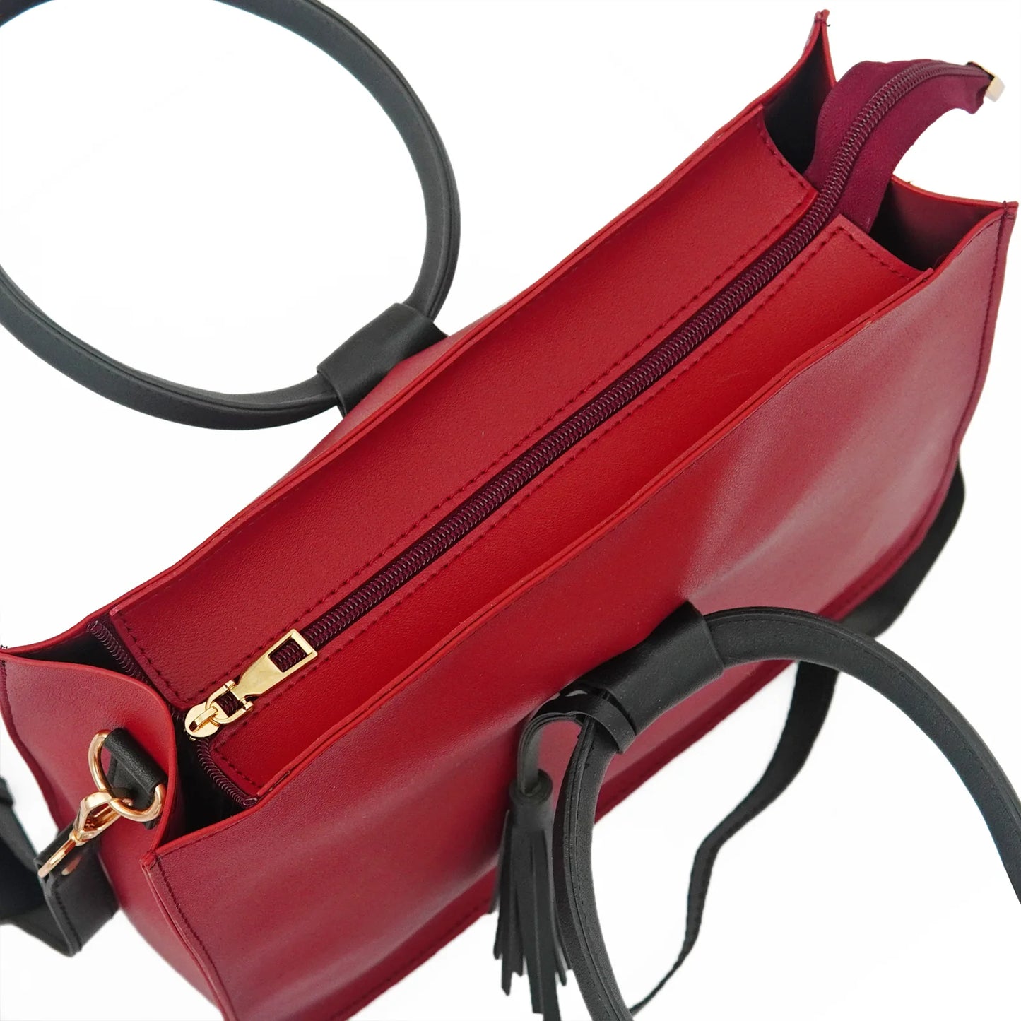 Ring Bucket Bag Maroon