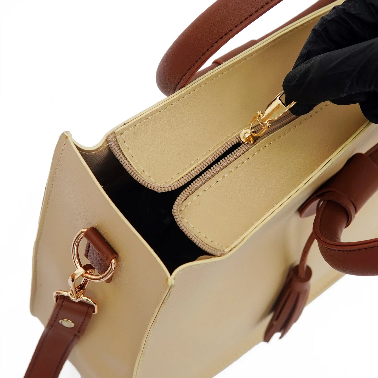 Ring Bucket Bag Beige