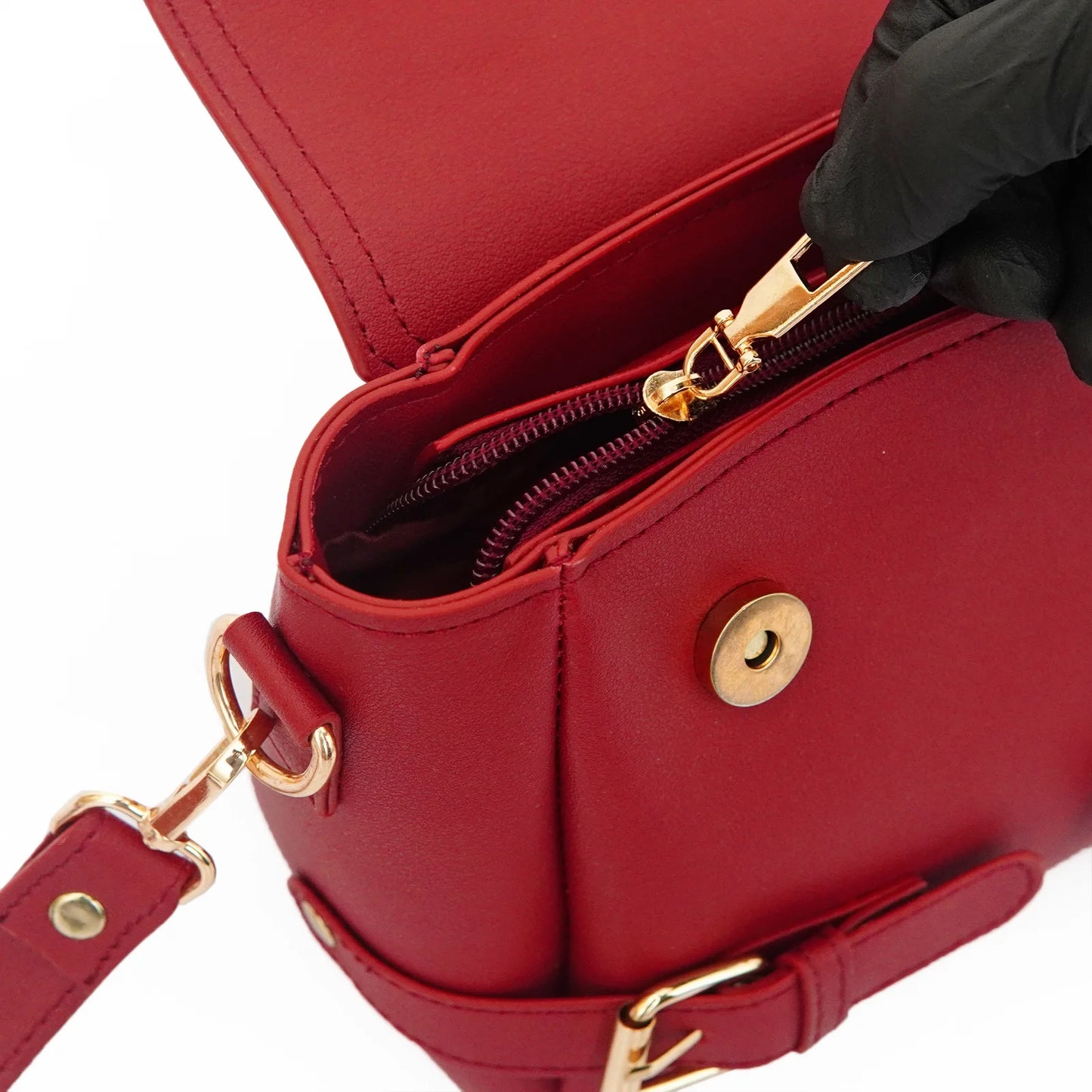 Micro Satchel Bag Maroon