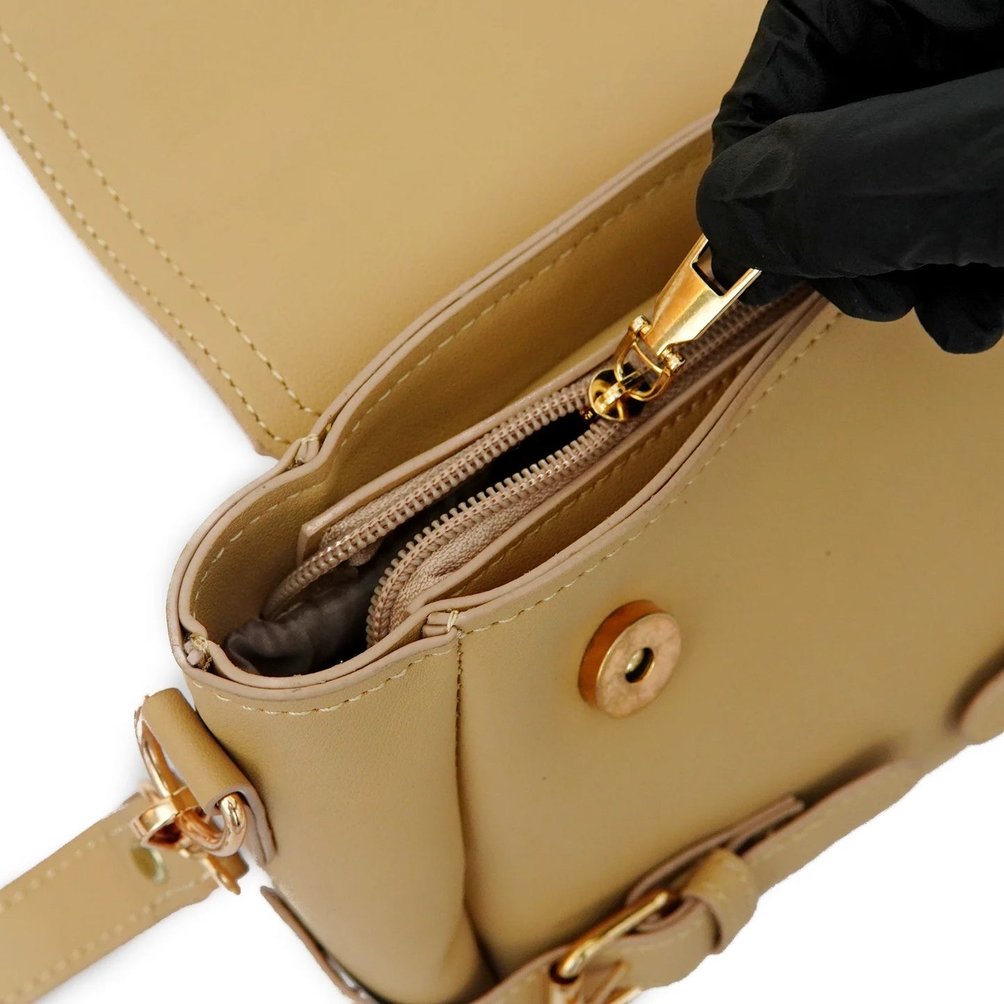 Micro Satchel Bag Beige