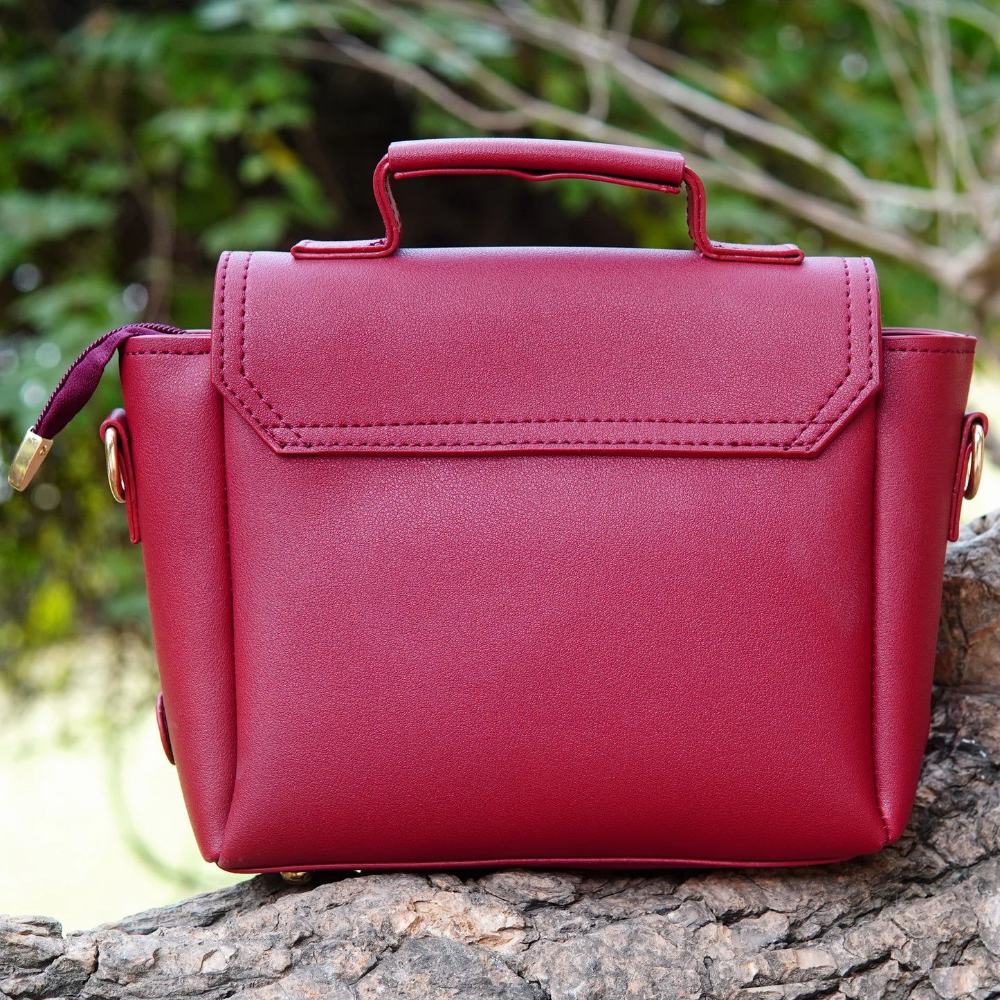 Micro Satchel Bag Maroon