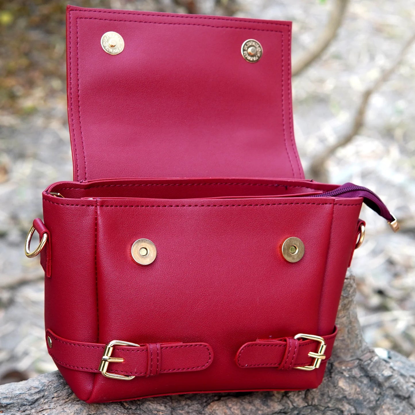 Micro Satchel Bag Maroon