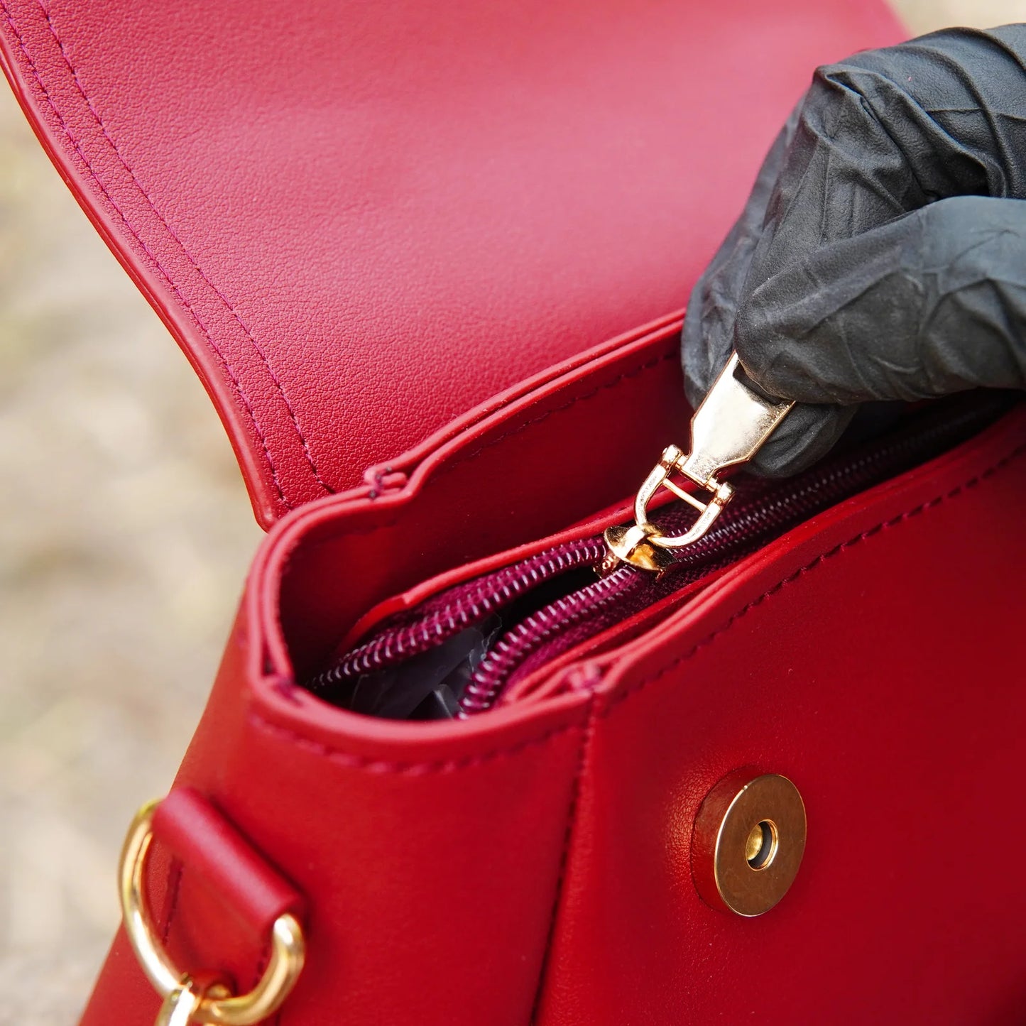 Micro Satchel Bag Maroon