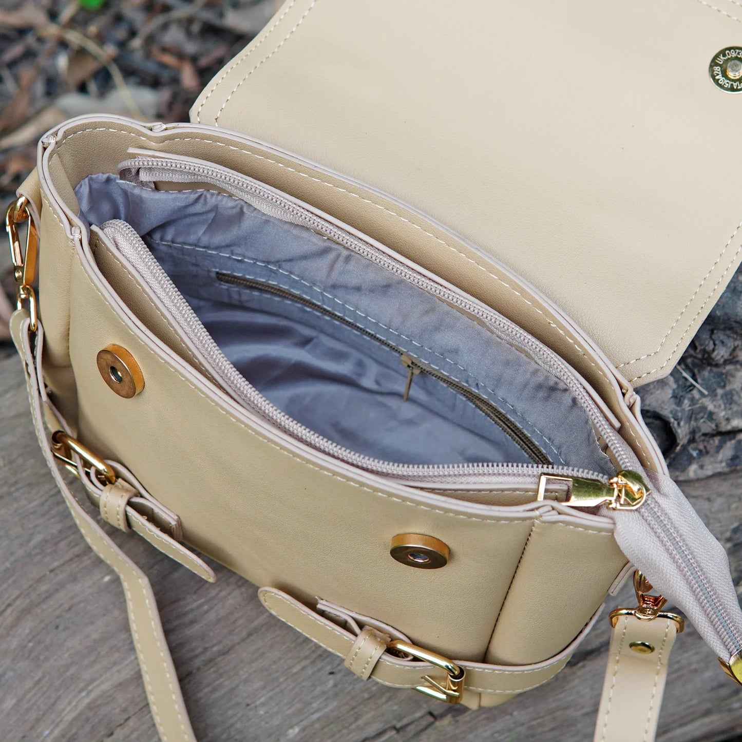 Micro Satchel Bag Beige