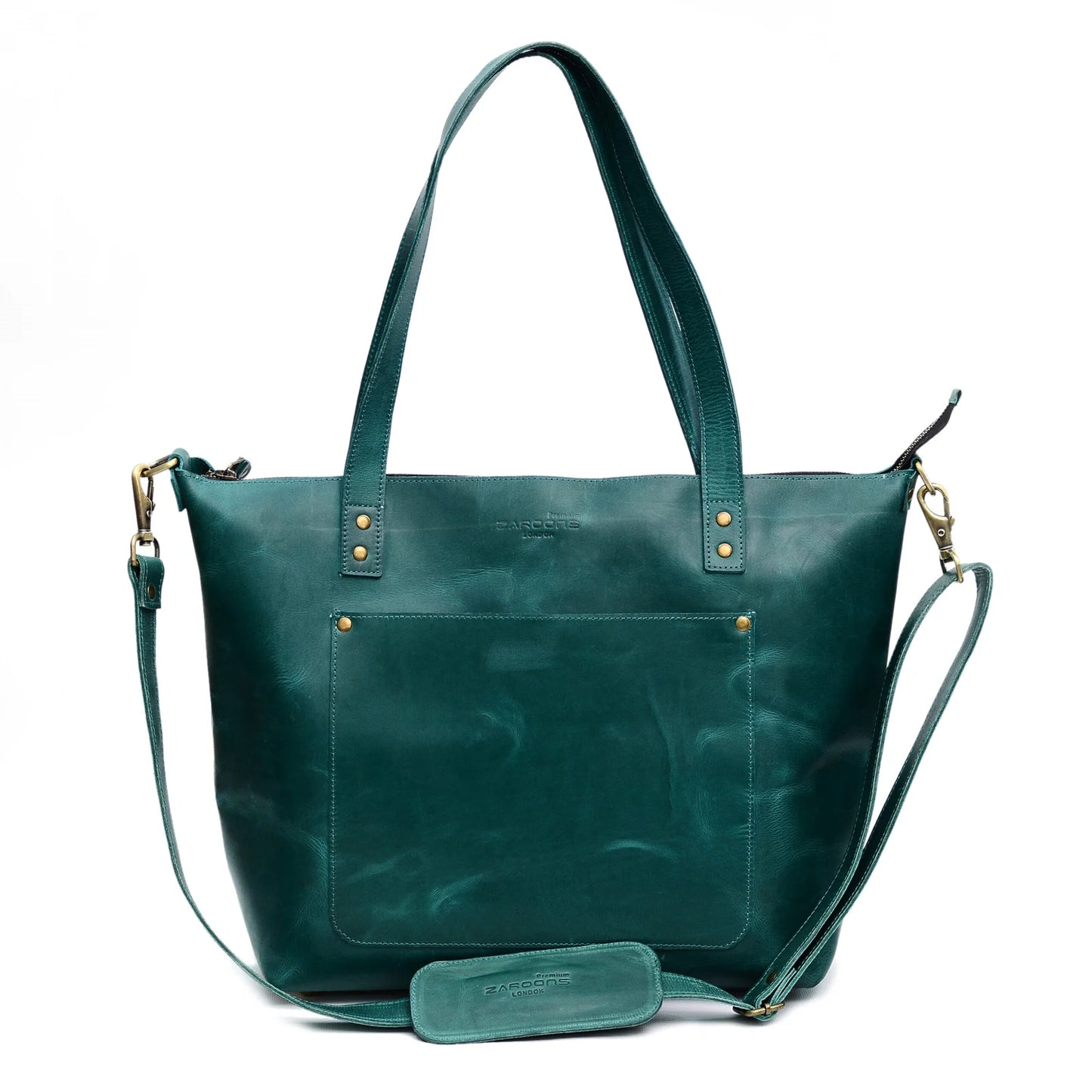 Genuine Leather Classic Tote Bag Zinc