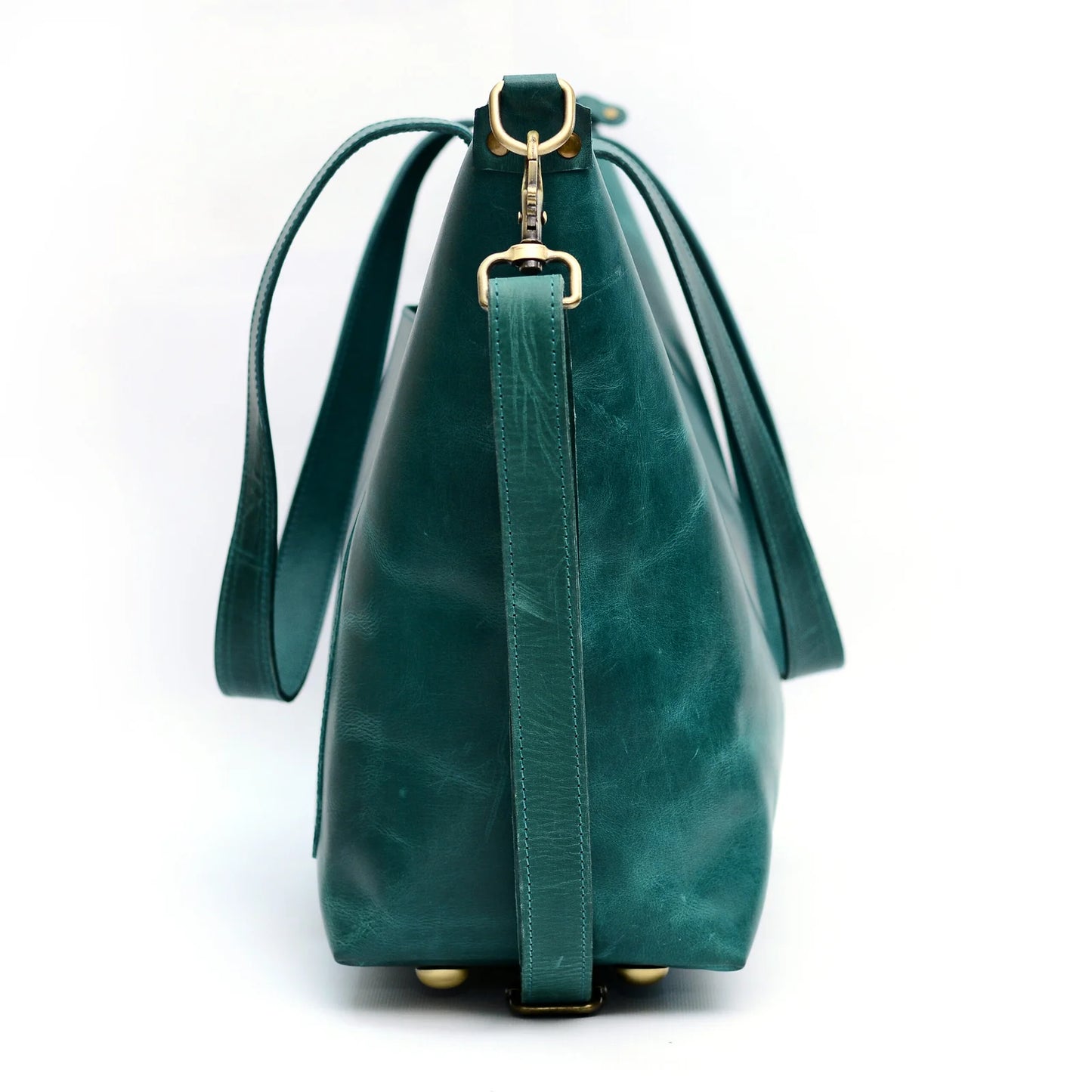 Genuine Leather Classic Tote Bag Zinc