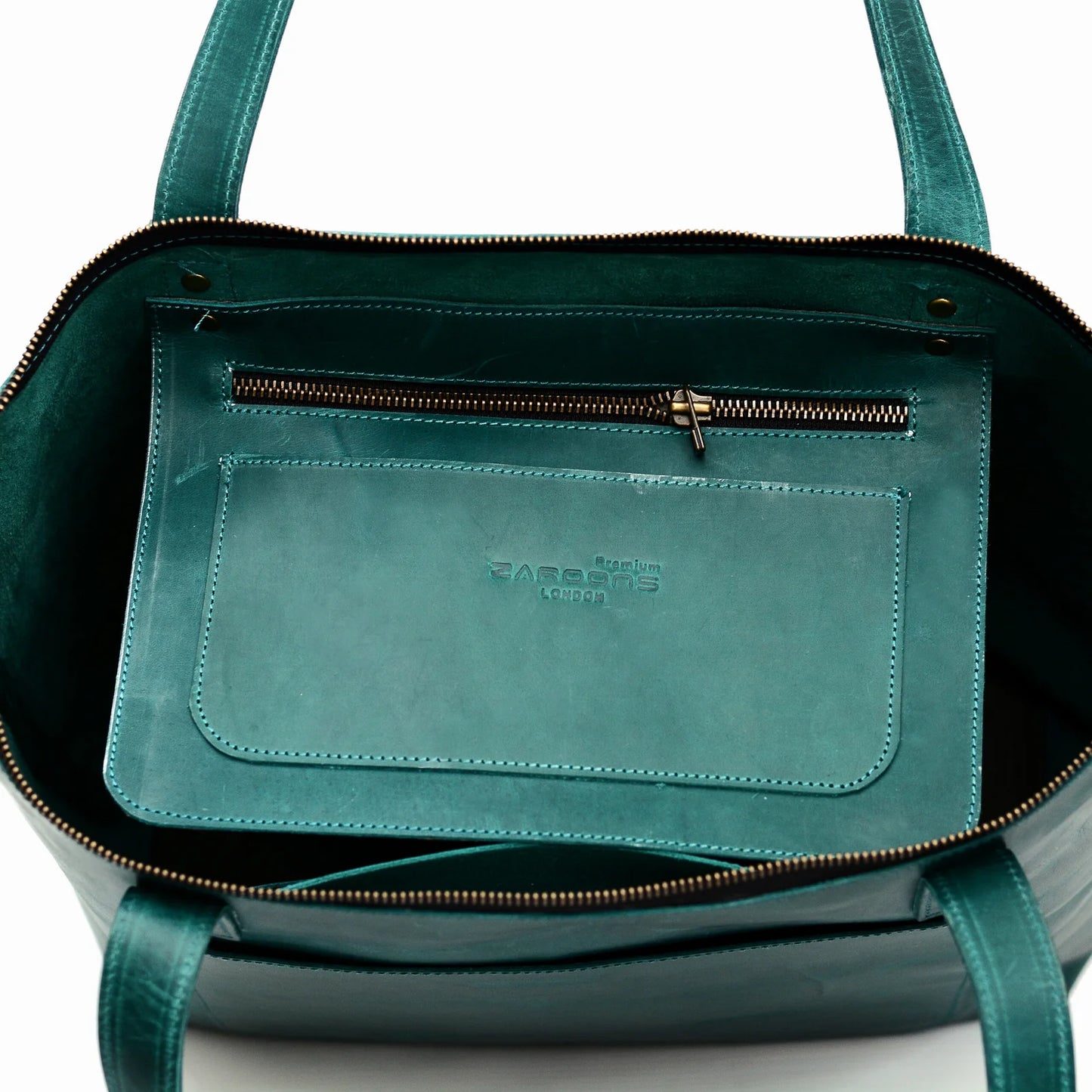 Genuine Leather Classic Tote Bag Zinc