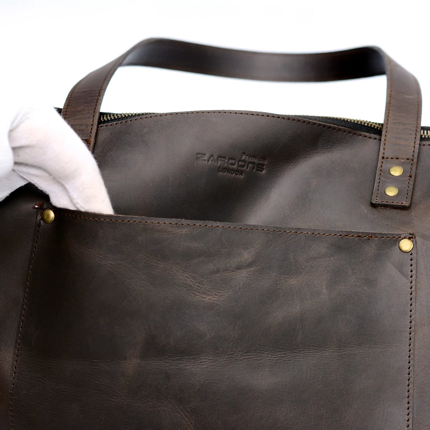Genuine Leather Classic Tote Bag Choco
