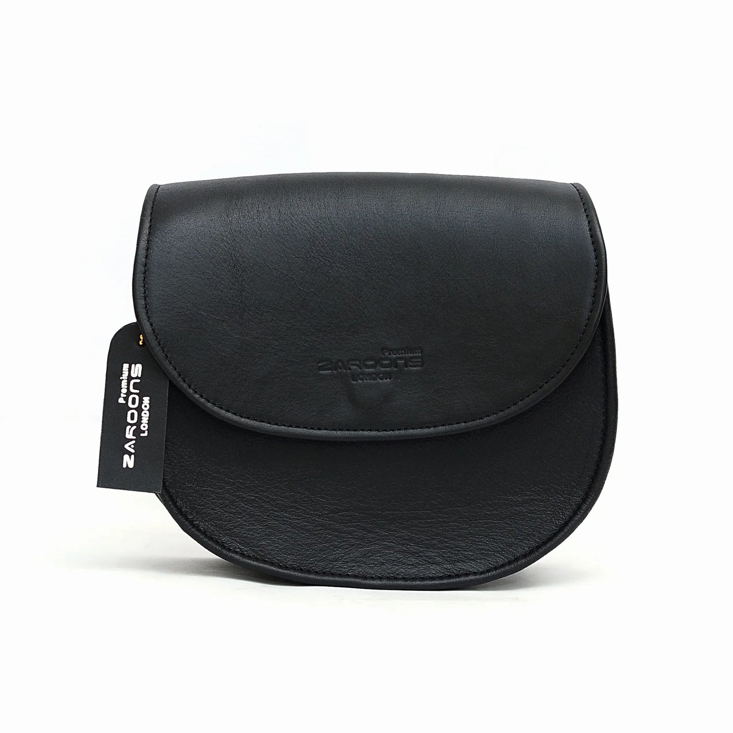 Genuine Leather Saddle Bag Black