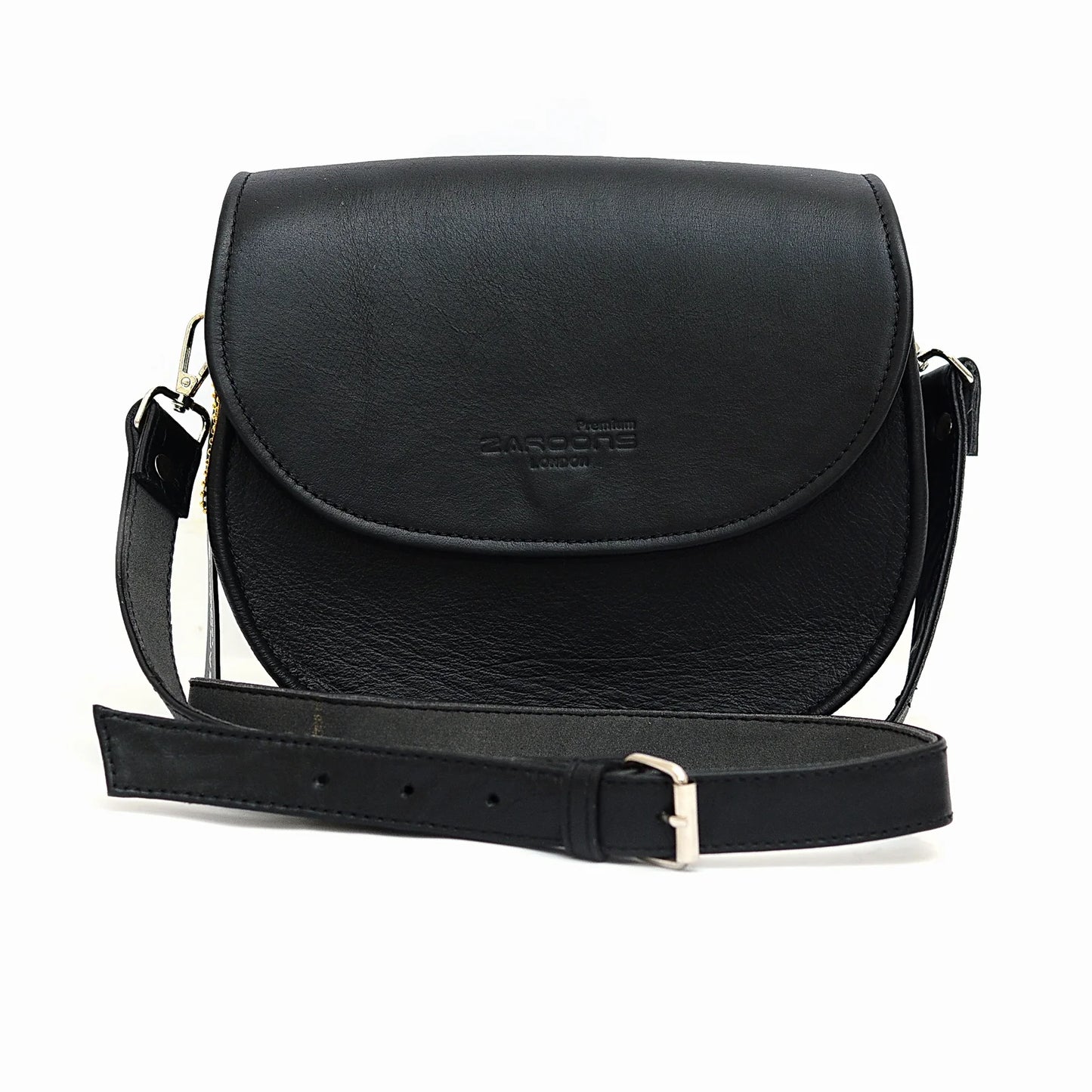 Genuine Leather Saddle Bag Black
