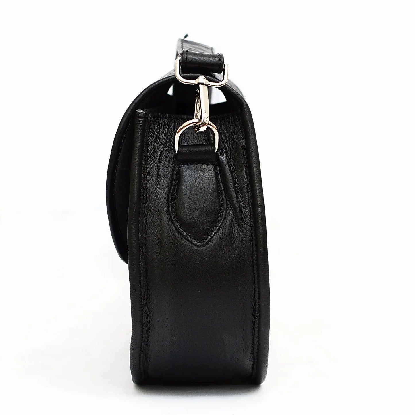 Genuine Leather Saddle Bag Black