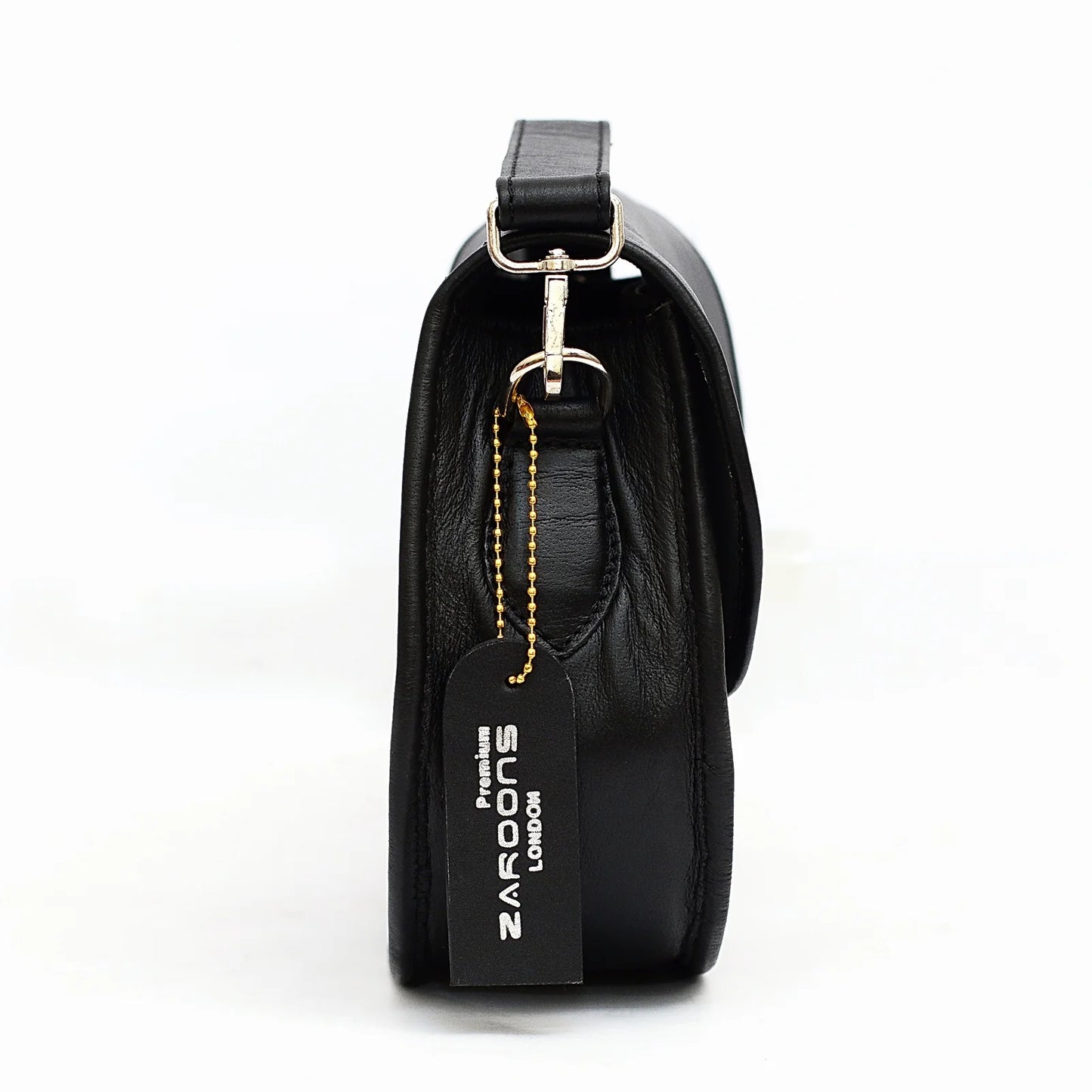 Genuine Leather Saddle Bag Black