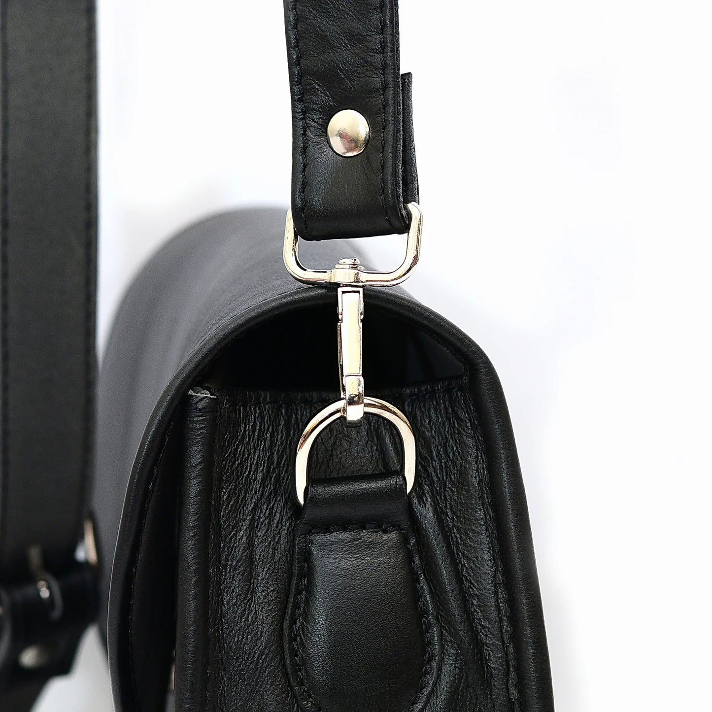 Genuine Leather Saddle Bag Black