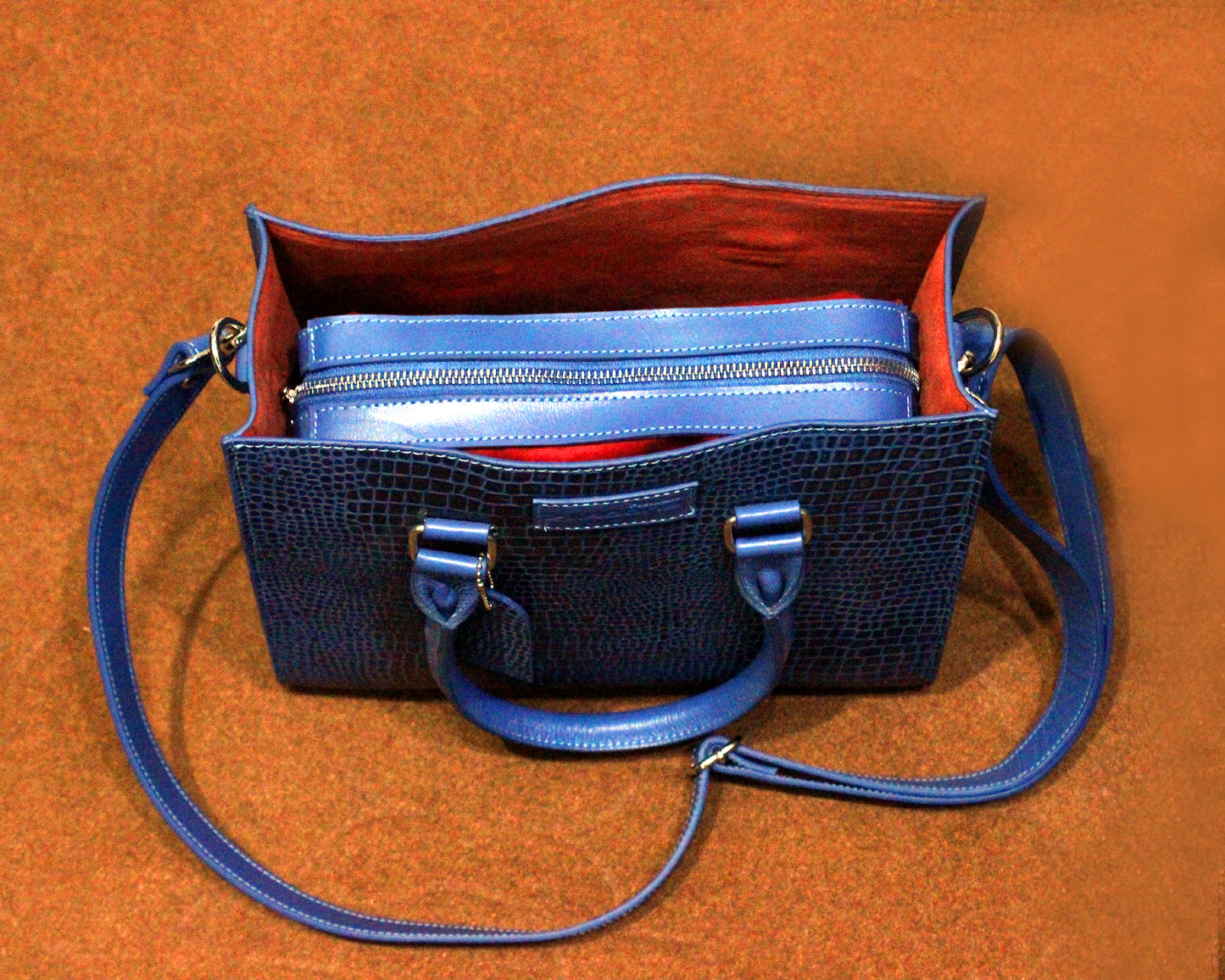 Genuine Leather Abecle- Blue Color
