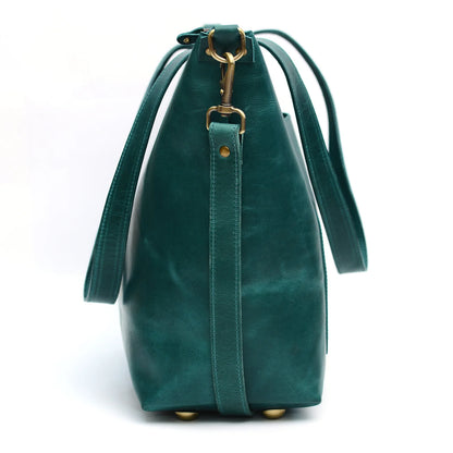 Genuine Leather Classic Tote Bag Zinc