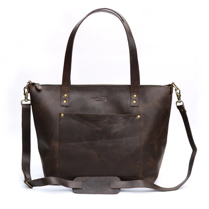Genuine Leather Classic Tote Bag Choco