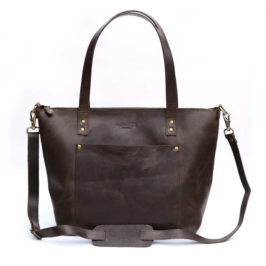 Genuine Leather Classic Tote Bag Choco