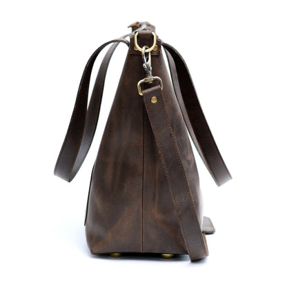 Genuine Leather Classic Tote Bag Choco