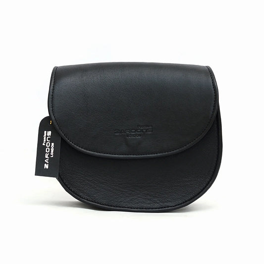 Genuine Leather Saddle Bag Black