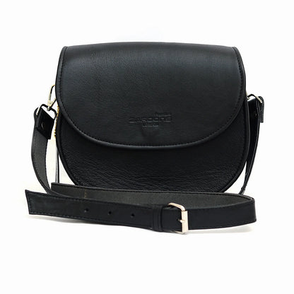 Genuine Leather Saddle Bag Black