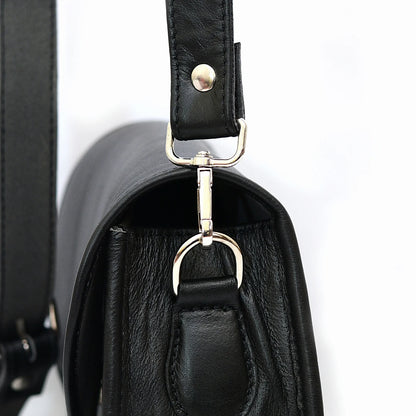 Genuine Leather Saddle Bag Black